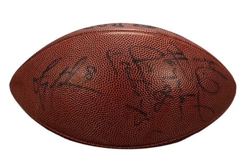 Football Signed By Dallas Cowboys Greats Emmitt Smith, Michael Irvin, Troy Aikman and Nate Newton
